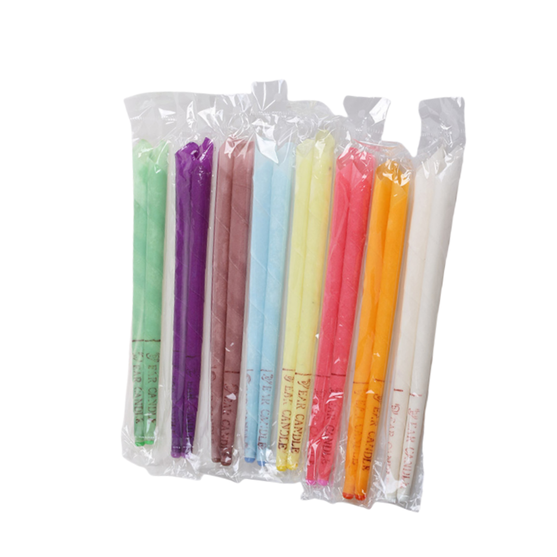 Aromatherapy trumpet with plug ear candle 8 colors transparent bag cone head ear candle rod multi-color