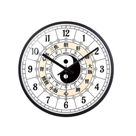 Traditional Chinese medicine beauty house wall clock living room health hall eight trignet clock home clock twelve hours, noon and noon flow note hanging watch